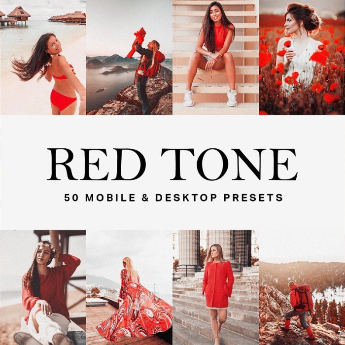 [胶片LR预设]旅拍Vlogger栗色胶片LR预设+LUT预设 Red Tone Lightroom Presets LUTs
