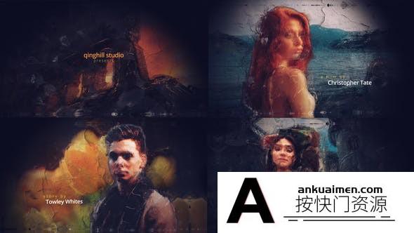 [相册AE模板]AE模板-绘画效果照片相册展示片头AE模板下载 Paint Your Movie Credit V2