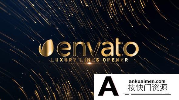 [节日庆典]金色线条流动背景颁奖典礼片头AE模板- Gold Awards Titles