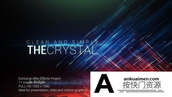 [文字标题]梦幻粒子线条背景文字宣传片头AE模板- The Crystal Titles