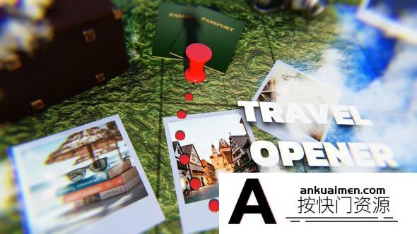 [开场片头]旅游地图照片相册展示片头AE模板- Travel Photo Opener