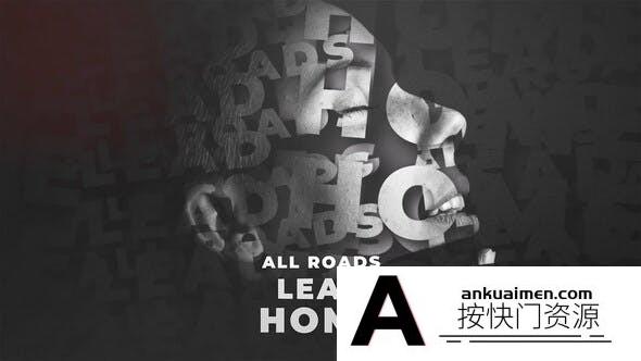 [文字标题]文字遮罩拼贴图片开场AE模板- Word Cloud Opener