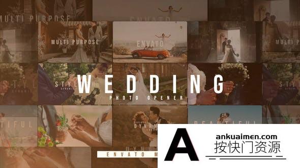 [婚礼AE模板]婚礼照片相册幻灯片展示开场 AE模板-Wedding Slideshow