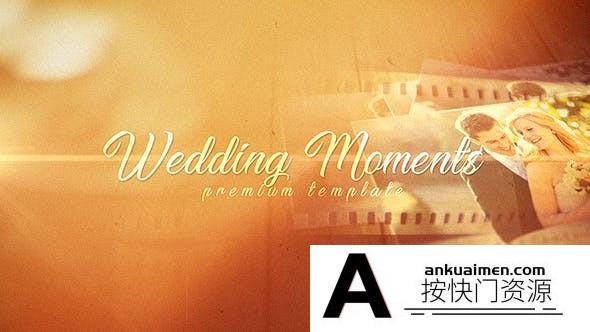 [婚礼AE模板]浪漫婚礼回忆相册照片开场AE模板- Wedding Moments