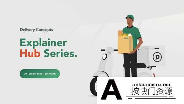 [开场片头]快递物流解说MG片头AE模板- Explainer Hub – Delivery Concepts
