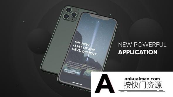 [APP模板]iPhone手机APP宣传动画片头AE模板- Phone 11 Pro App Presentation