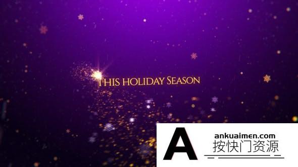 [文字标题]圣诞节粒子拖尾文字标题片头AE模板- Christmas Wishes