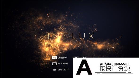 [开场片头]粒子飘动背景文字宣传片头AE模板- Influx Flow Particles Titles