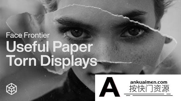 [Premiere转场]撕纸遮罩人物图片视频介绍片头PR预设- Face Frontier – Useful