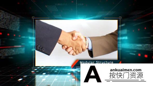 [三维AE模板]三维空间科技感图片视频包装片头AE模板- Tech Corporate Slidesh