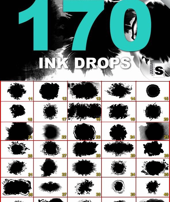 [高清视频素材][素材发布]170组中国风水墨滴落晕开扩散效果动画4K分辨率视频素材