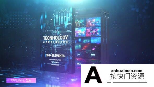 [AE脚本]AE脚本-600个科技感HUD信息数据故障场景UI界面元素动画预设