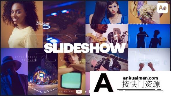 [开场片头]时尚视频多屏展示片头AE模板- Fresh Slideshow