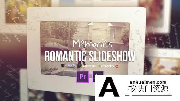 [Premiere预设]PR预设-婚礼照片幻灯片相册片头PR模板 Memories – Romantic Slideshow