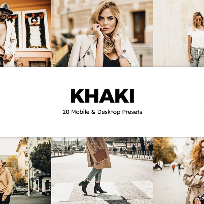 [胶片LR预设]卡其色电影胶片人像后期调色Lightroom预设及Vlog视频后期调色LUT预设