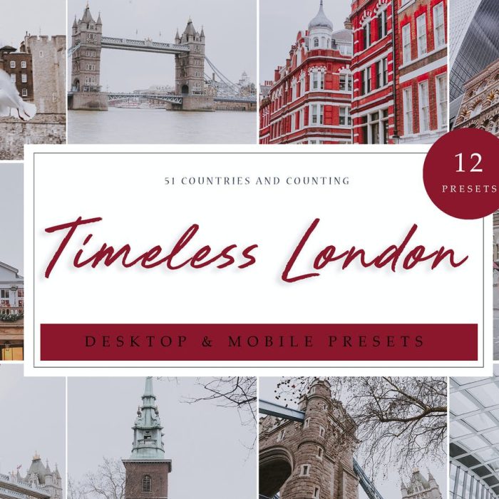 [旅拍LR预设]伦敦旅拍风光人像电影胶片Lightroom预设  Lightroom Presets | Timeless London