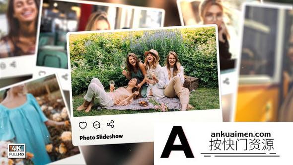 [相册AE模板]社交风格照片相册展示片头AE模板- Photo Slideshow