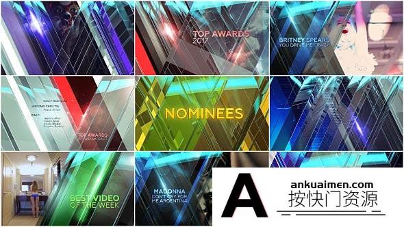 [开场片头]玻璃质感颁奖典礼人物包装片头AE模板- Top Awards