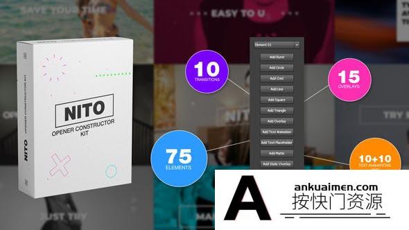 [AE脚本]AE脚本-MG动画运动图形元素生成工具包 NITO – Opener Element Co…