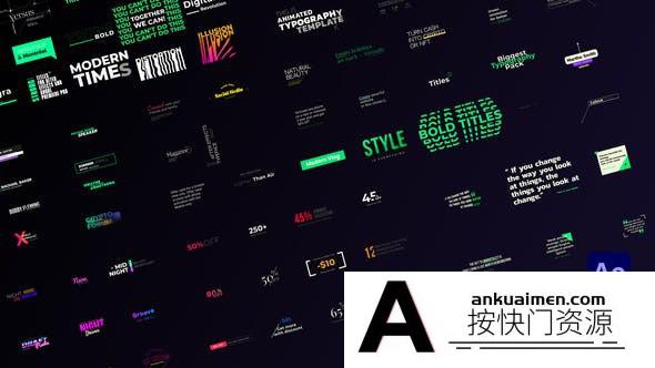 [文字标题]210组文字标题字幕动画AE模板- Huge Title Pack