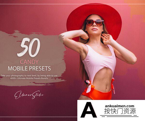 [人像LR预设]50个高级糖果人像Lightroom预设与手机LR预设 50 Candy Mobile Presets Pack