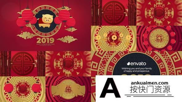 [节日庆典]中国风春节新年喜庆动画片头AE模板- Chinese New Year 2019