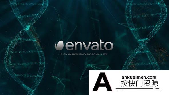 [文字标题]AE模板-科技感粒子生物DNA文字标题片头 DNA