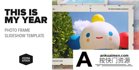 [开场片头]旅游回忆照片相册开场AE模板- This Is My Year Photo Frames