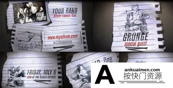 [开场片头]手绘素描记事本开场AE模板- Quick Sketch – Album Promo