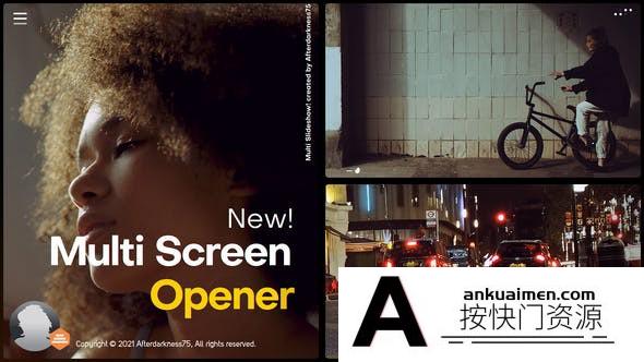 [开场片头]画面分屏视频展示片头AE模板- Multi Screen Opener