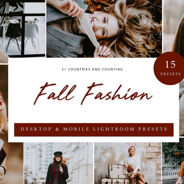 [人像LR预设]秋季时尚人像摄影后期Lightroom预设 Lightroom Presets – Fall Fashion