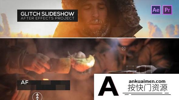 [Premiere模板]PR与AE模板-故障元素动画制作动感运动视频效果宣传片头模板