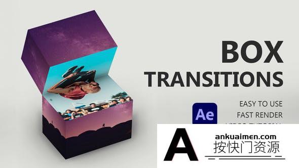 [AE转场]三维方块翻转视频转场AE模板- Box Transitions