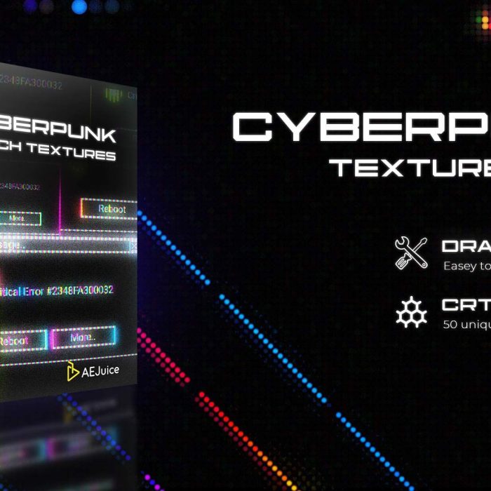 [创意特效]AE+PR模板+视频素材-赛博朋克素材Aejuice-Cyberpunk Glitch Texture