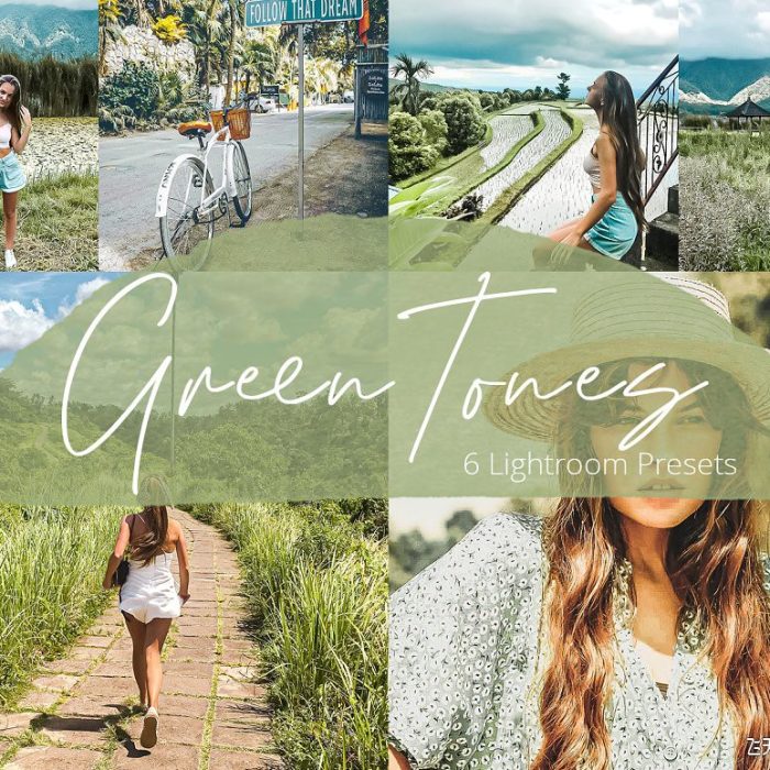 [旅拍LR预设]旅拍人像电影明亮绿色调Lightroom预设/APP预设 Green Tones – Lightroom Presets