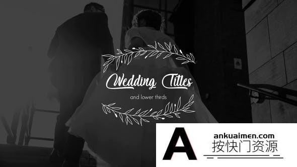[Premiere模板]PR模板-婚礼视频介绍新郎新娘徽章元素文字标题动画字幕