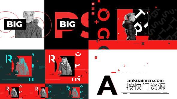 [文字标题]时尚图形创意文字宣传片头AE模板- Brand Typo Intro