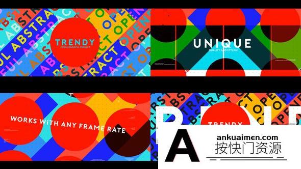 [文字标题]时尚创意文字排版片头AE模板- Trendy Typo Opener