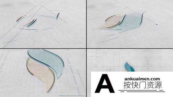 [Premiere预设]PR预设-素描蓝图Logo动画AE模板 Sketch Paper Architect Blueprint Logo