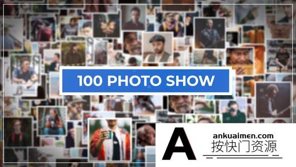 [相册AE模板]照片墙图片展示片头AE模板- 100 Photo Show