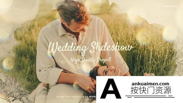 [相册AE模板]浪漫唯美婚礼照片相册片头AE模板- Wedding Slideshow