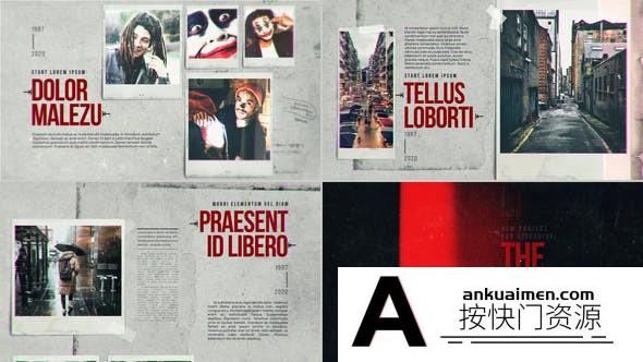 [开场片头]图片定格介绍展示片头AE模板- The History Collage