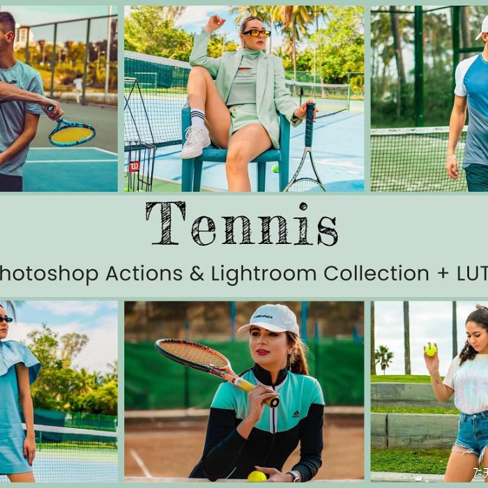 [人像LR预设]网球运动场人像摄影后期调色lr预设及电影短视频剪辑后期调色lut预设