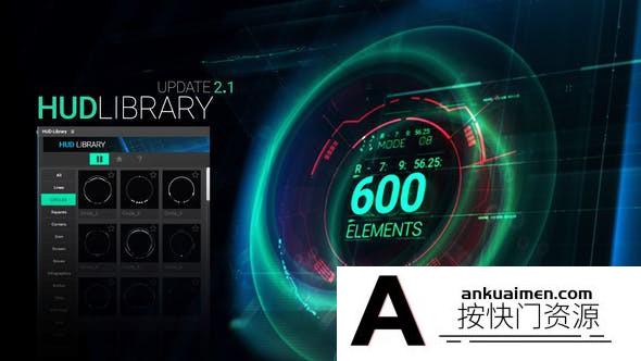 [AE脚本]AE脚本-600+科技感计算机数据HUD屏幕图像线条边框UI界面元素V2.1 破解版