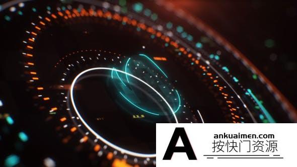 [logo模板]科技感图形Logo动画AE模板- HUD Logo Reveal