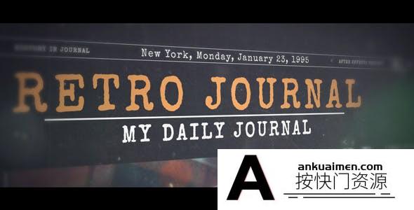 [开场片头]复古报纸风格历史事件介绍片头AE模板- History in Journal