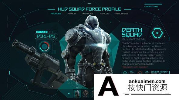 [创意特效]科技感体育游戏动画AE模板- Hud Multipurpose Game