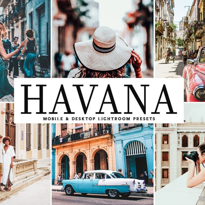 [旅拍LR预设]哈瓦那城市街头旅拍婚礼人像风景Lightroom预设+手机版APP滤镜
