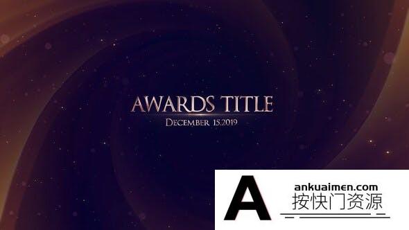 [开场片头]金色颁奖文字标题片头AE模板- Awards Titles