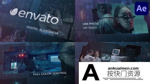 [开场片头]科技感视频展示片头AE模板- Digital Slideshow